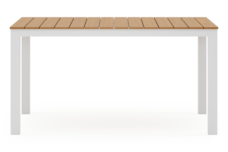 Toma tuintafel in wit aluminium en polywood - L 140 x B 80 x H 72.5 cm