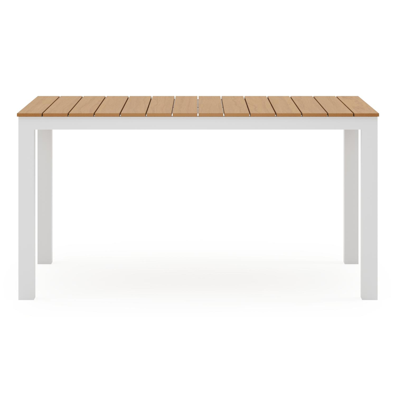 Toma tuinset in wit aluminium en polywood met 4 Paco tuinstoelen