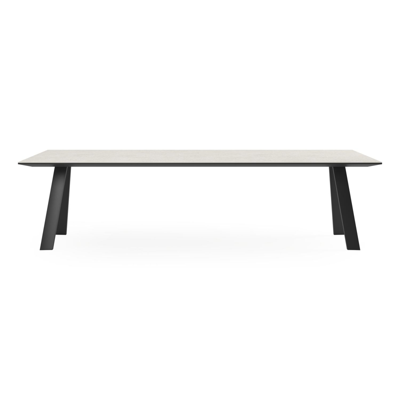 Cesano tuintafel in zwart aluminium en volkeramiek shilin - L 280 x B 110 x H 75 cm