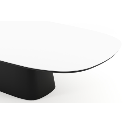 Amico tuintafel bombo xl in zwart aluminium en volkeramiek Arctic White - L 320 x B 148 x H 73.5 cm