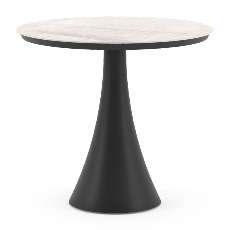 Fano tuintafel rond in zwart aluminium en volkeramiek Taj Mahal - Dia. 85 x - Dia. 85 x H 75 cm