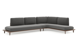 Chaise longue links + 3-zit