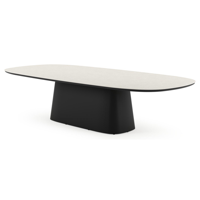 Amico tuintafel bombo xl in zwart aluminium en volkeramiek Shilin - L 320 x B 148 x H 73.5 cm