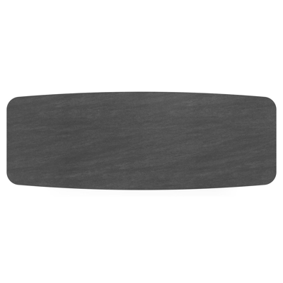 Pagino tuintafel bootvorm in beige aluminium en volkeramiek Basalt Black - L 315 x B 115 x H 73 cm