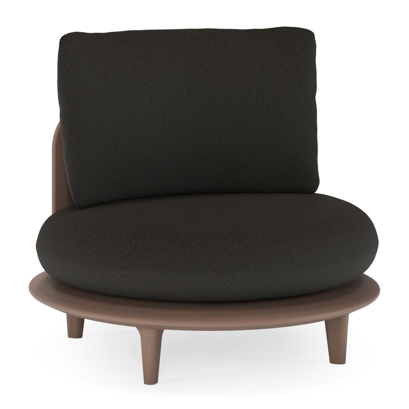 Bomero loungestoel in taupe aluminium met heritage char all weather sunbrella® luxe kussen