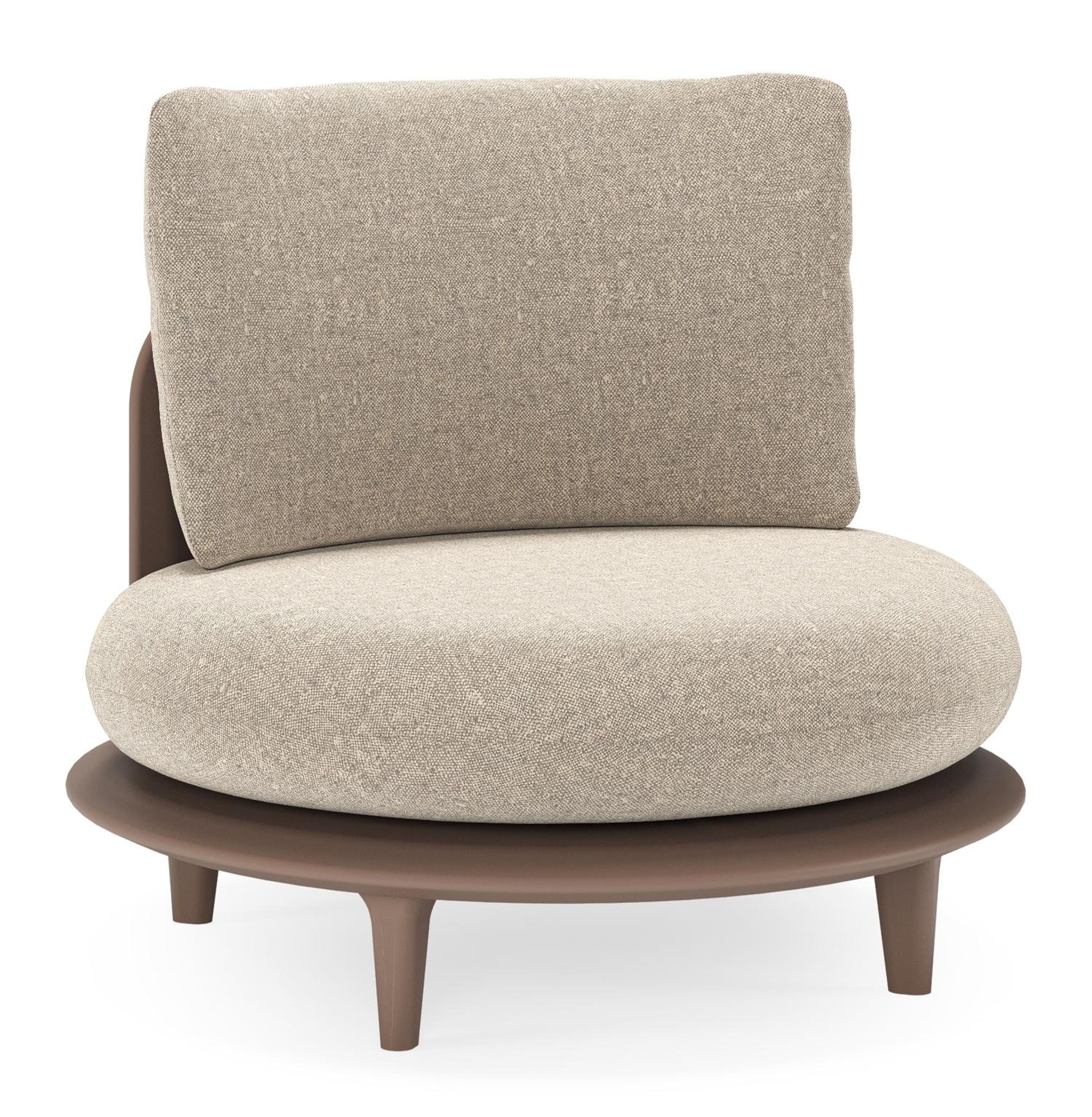 Bomero loungestoel in taupe aluminium met chartres pewter all weather sunbrella® luxe kussen