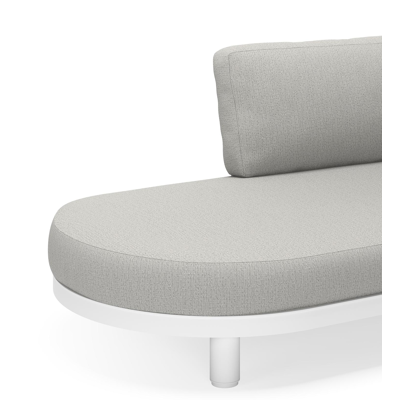 Donato loungehoek in wit aluminium met zori graphite all weather sunbrella® luxe kussens