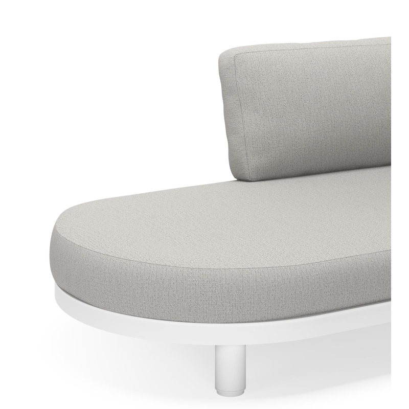 Donato loungehoek in wit aluminium met zori graphite all weather sunbrella® luxe kussens