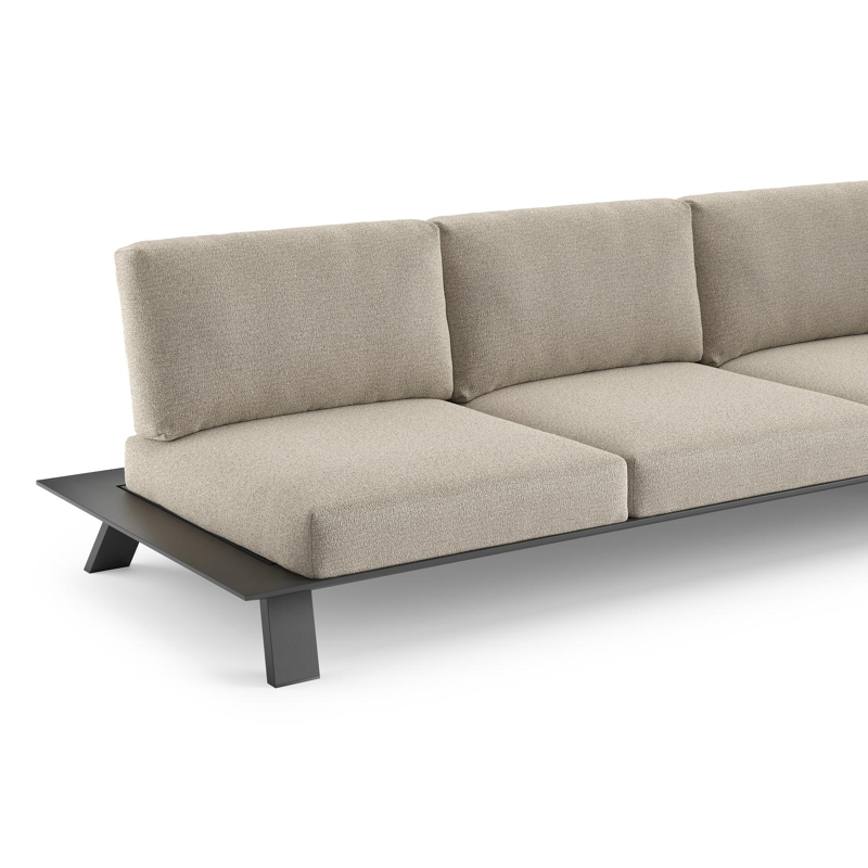 Cesano loungebank in zwart aluminium met catania sand all weather Cosytica kussen