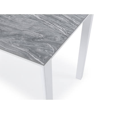 Malito tuintafel in wit aluminium en volkeramiek mar del plata - L 220 x B 70 x H 75,5 cm