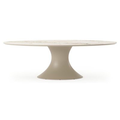 Fano tuintafel ovaal in aluminium beige en volkeramiek Colorado Dunes - L 240 x B 135 x H 75 cm
