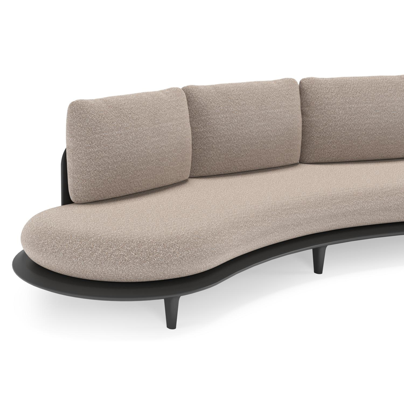 Bomero loungeset in zwart aluminium met wander manioc all weather sunbrella® luxe kussen