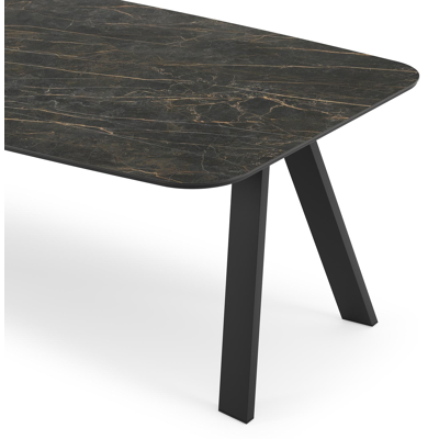 Table de jardin Cesano en aluminium noir et céramique pleine black obsession - Lg 255 x Larg. 115 x H 75 cm