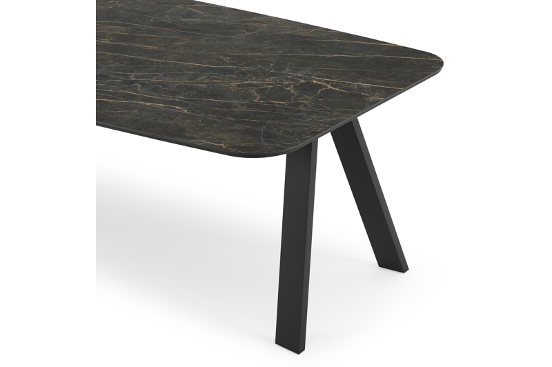 Cesano tuintafel in zwart aluminium en volkeramiek black obsession - L 255 x B 115 x H 75 cm