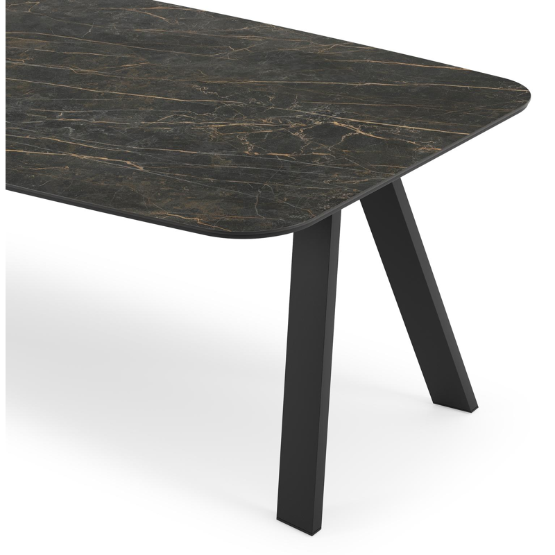 Table de jardin Cesano en aluminium noir et céramique pleine black obsession - Lg 255 x Larg. 115 x H 75 cm