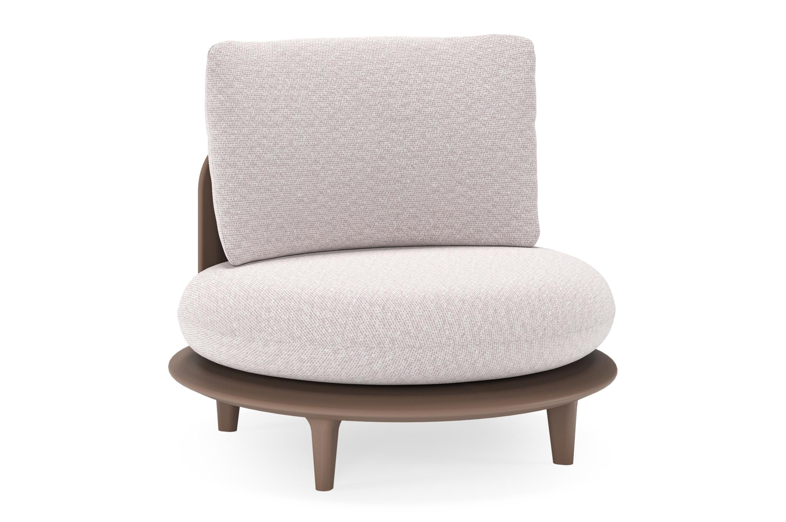 Bomero loungestoel in taupe aluminium met wander gobi all weather sunbrella® luxe kussen