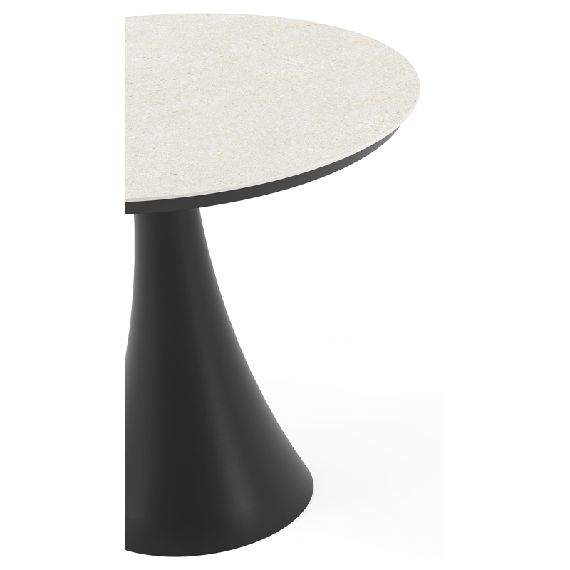 Fano tuintafel in zwart aluminium en volkeramiek shilin - Dia. 85 x H 75 cm