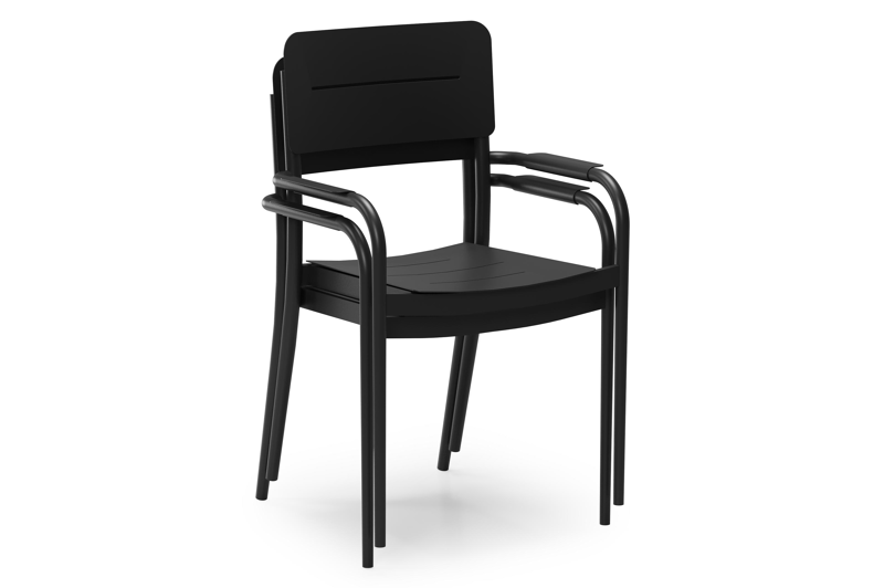 Salto tuinstoel in zwart aluminium