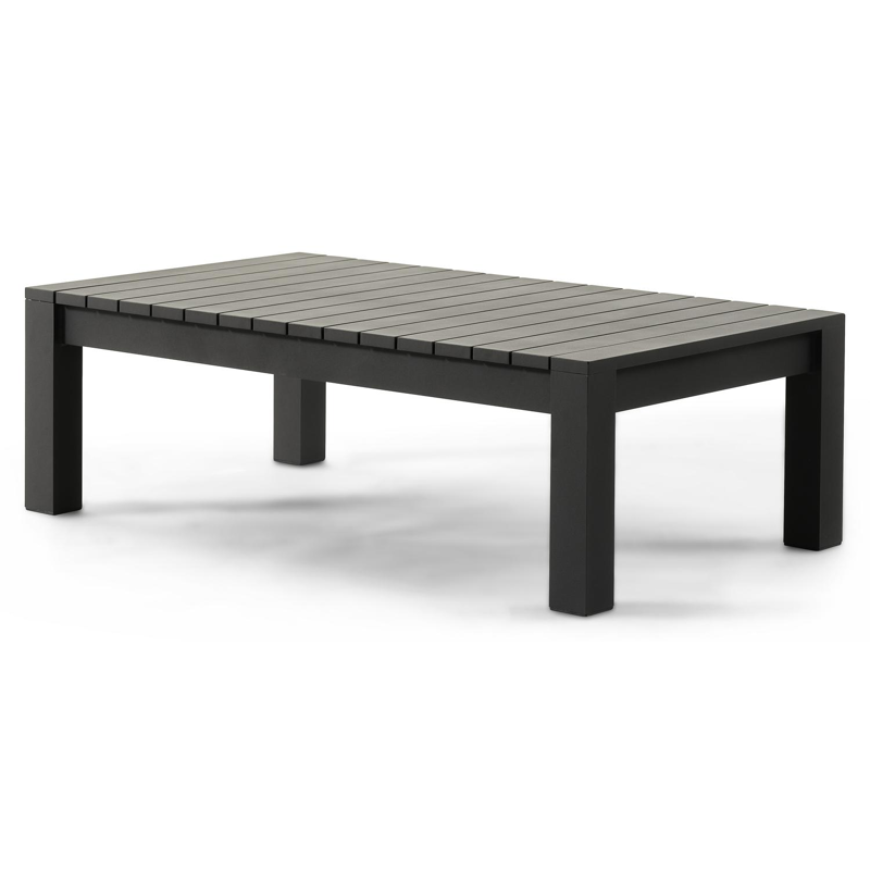 Occaro loungehoek in zwart aluminium met grijs weather+ softtouch kussens en loungetafel