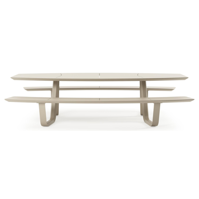 Forno picknicktafel bootvorm in beige aluminium - L 280 x B 192 x H 72 cm