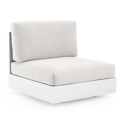 Como loungestoel in wit aluminium met soul optik all weather solica kussen