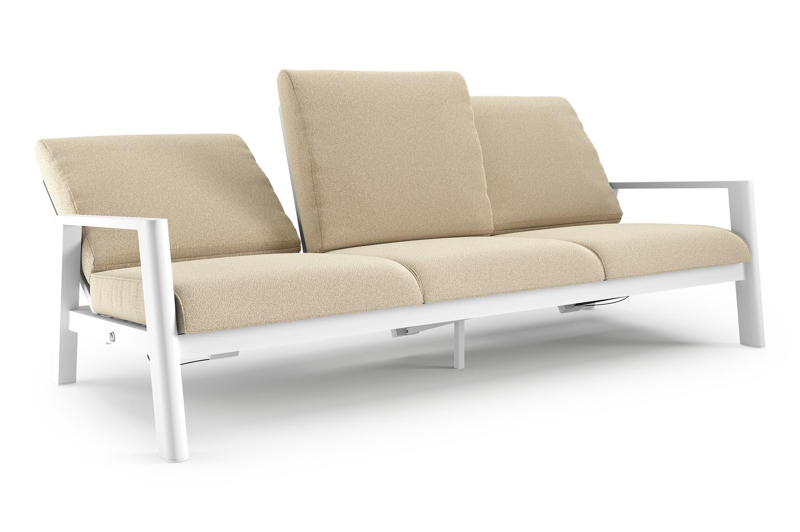 Cirello loungebank in wit aluminium met soul papyrus all weather solica kussen