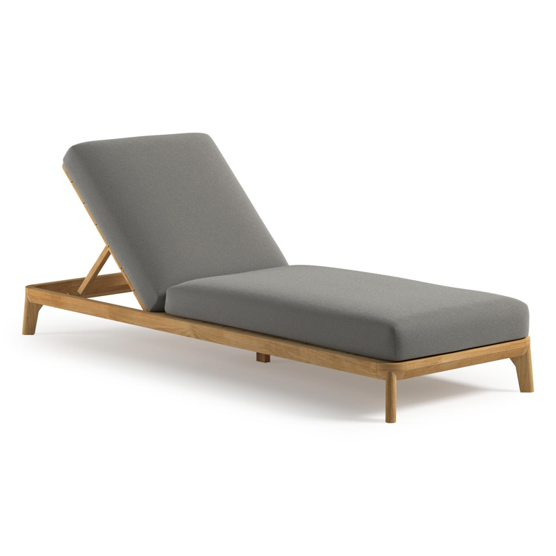 Orso verstelbaar ligbed in teak met savane zinc all weather Sunbrella® luxe kussen