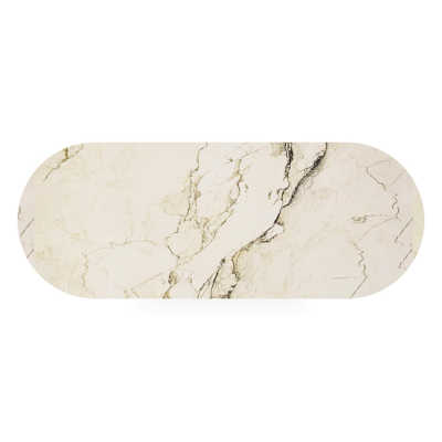 Organo tuintafel ovaal in zwart aluminium en volkeramiek  colorado dunes - L 260 x B 100 x H 74 cm