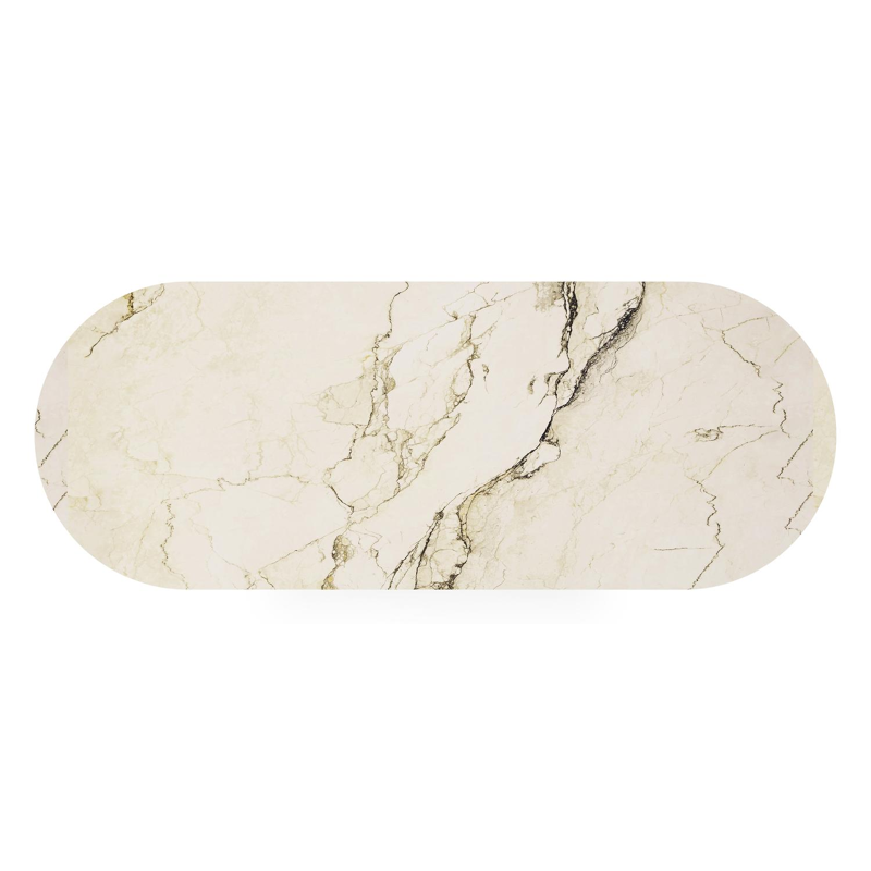 Organo tuintafel ovaal in zwart aluminium en volkeramiek  colorado dunes - L 260 x B 100 x H 74 cm