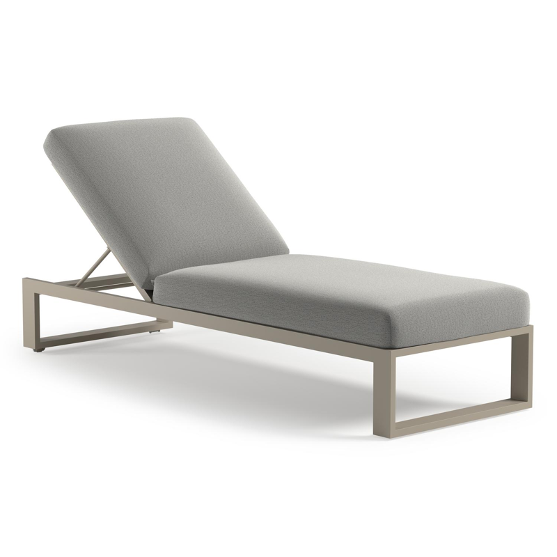 Verato verstelbaar ligbed in beige aluminium met savane nimbus all weather sunbrella® luxe