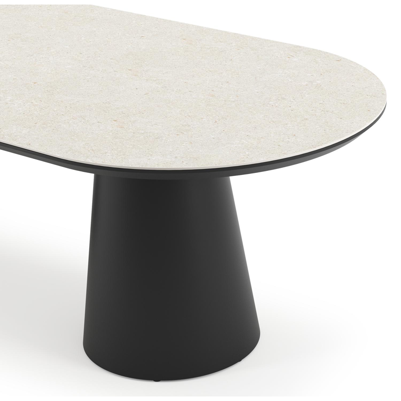 Donato tuintafel in zwart aluminium en volkeramiek shilin - L 260 x B 100 x H 74 cm