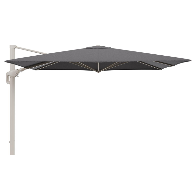 Parasol pendant Minore avec fonction tilt en aluminium beige et toile de parasol All Weather Solica Firenze Tunder - Lg.1 280 Lg.2 370 cm (sans pied de parasol)