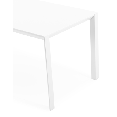 Malito tuintafel in wit aluminium en volkeramiek arctic white - L 180 x B 80 x H 75 cm