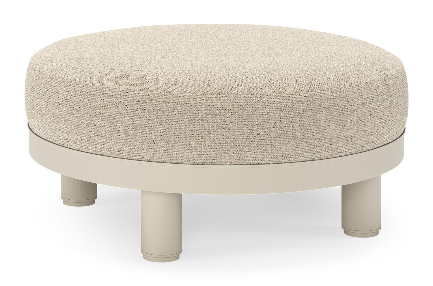 Donato lounge poef in beige aluminium met all weather cosytica Marbella Beige kussen