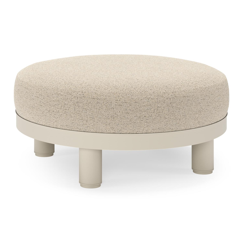 Donato lounge poef in beige aluminium met all weather cosytica Marbella Beige kussen