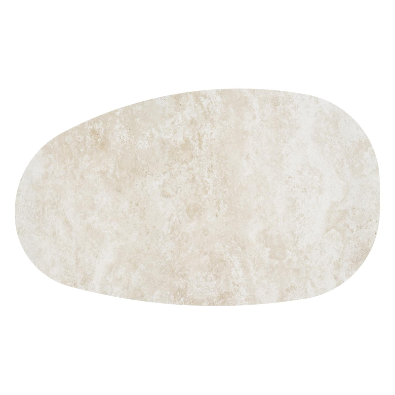 Table de basse Donato organique en aluminium beige et céramique pleine Rapolano - Lg. 151 x Lrg. 90 x Haut. 24.5 cm