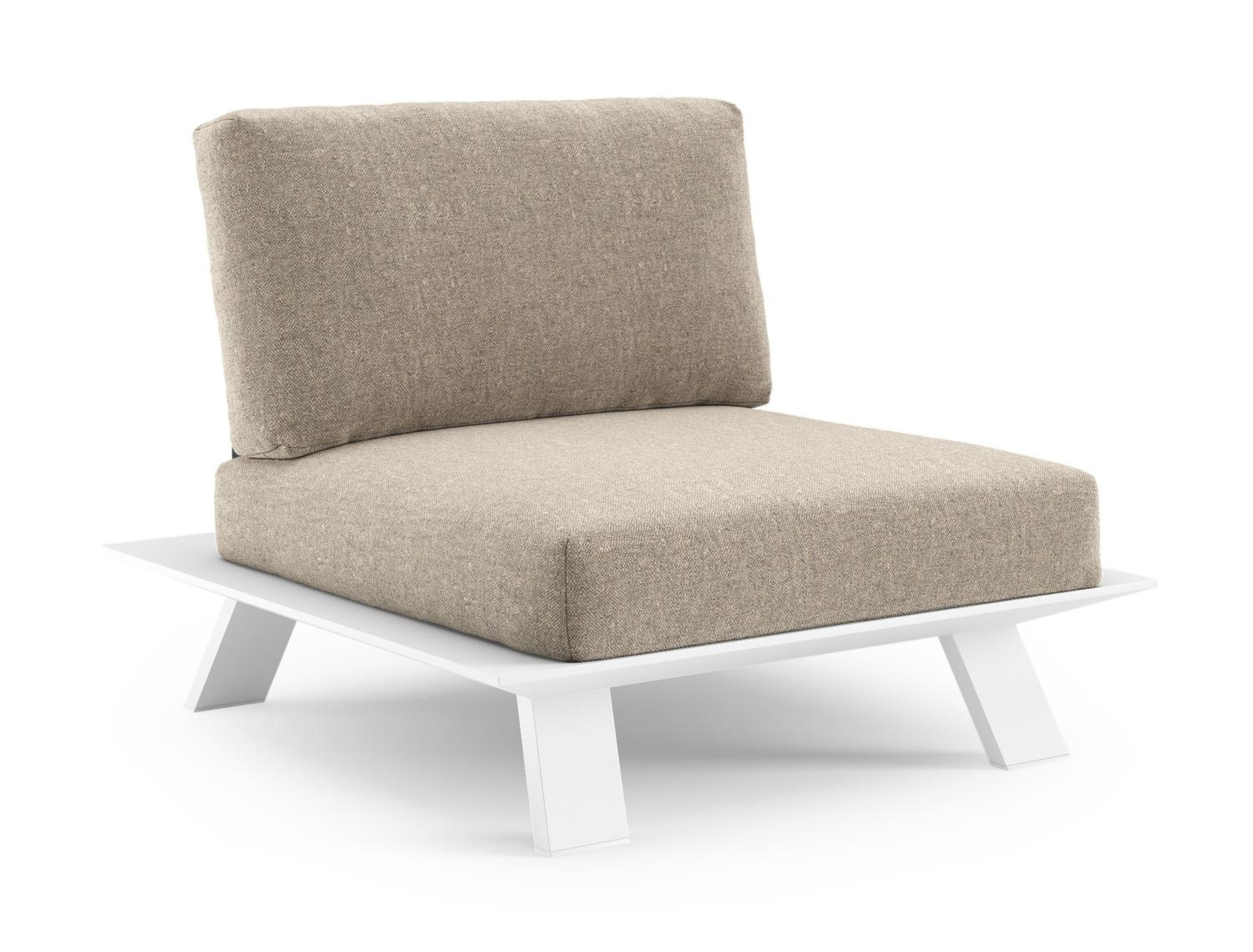 Cesano loungestoel in wit aluminium met chartres pewter all weather Sunbrella® luxe kussen