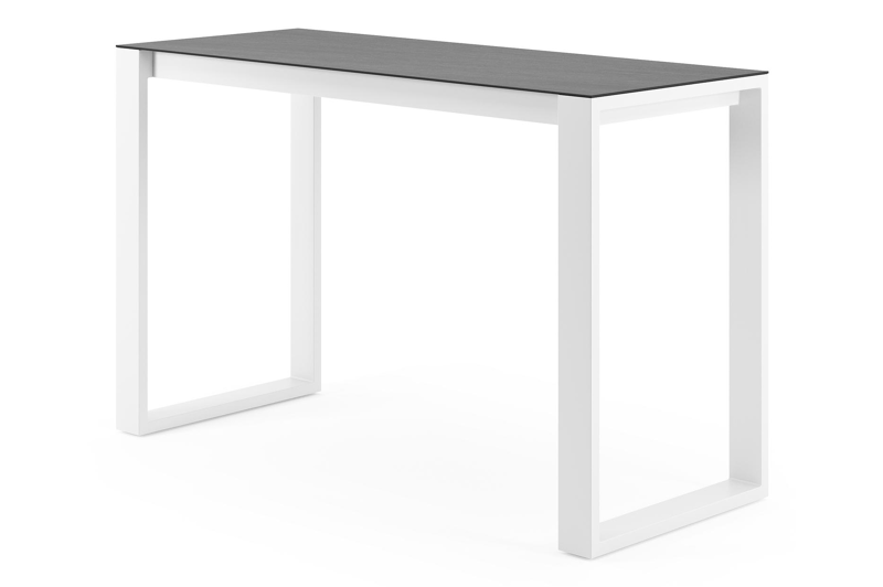Verato bartafel in wit aluminium en volkeramiek Basalt Black - L 170 x B 70 x H 105 cm