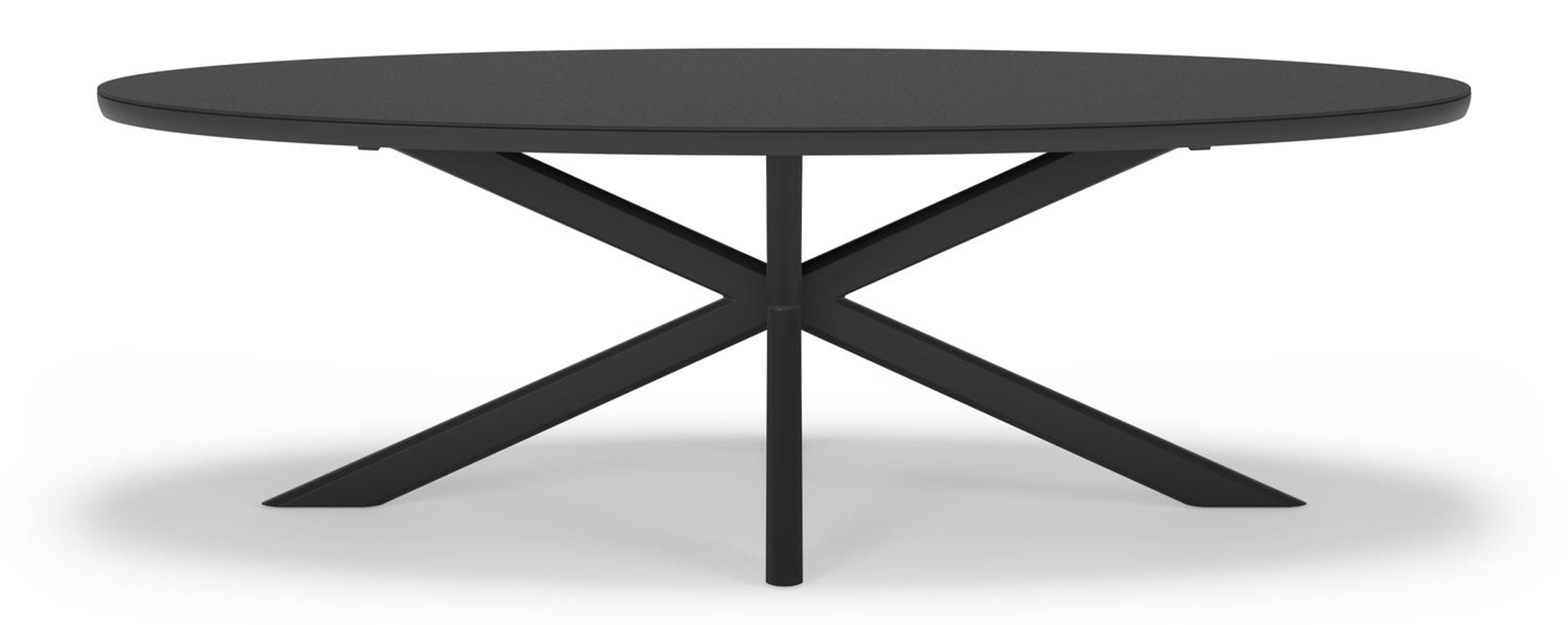 Ensemble de jardin Pamplona en aluminium noir et sintered stone notte minerale avec 6 chaises de jardin Gerona