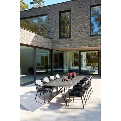 Orso tuintafel in zwart aluminium met tafelblad in volkeramiek - L 280 x B 110 cm