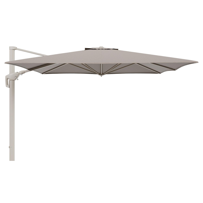 Minore zweefparasol met tiltfunctie in beige aluminium en Firenze Earth All Weather Solica parasoldoek - L1 350 x L2 350 cm (zonder voet) (zonder voet)