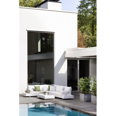 Bodino loungetafel in wit aluminium - L 130 x B 70 x H 25 cm