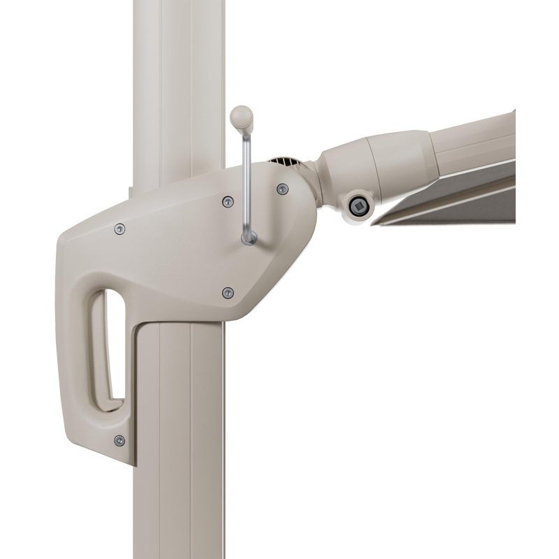 Parasol pendant Minore avec fonction tilt en aluminium beige et toile de parasol All Weather Solica Firenze Sand - Lg.1 400 x Lg.2 300 cm (sans pied de parasol)