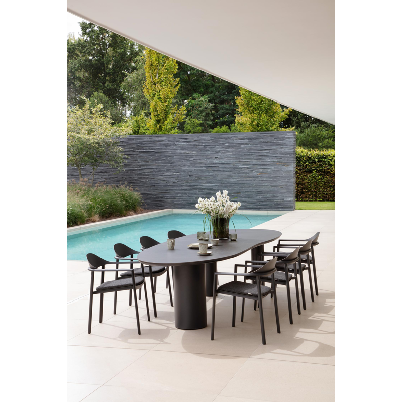 Chaise de jardin empilable Fano (Piemonte) en aluminium noir