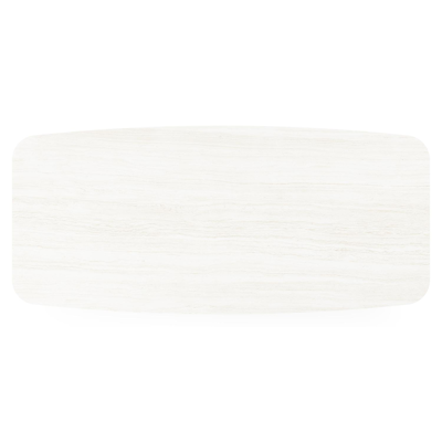 Pagino tuintafel bootvorm in zwart aluminium en volkeramiek calista - L 255 x B 115 x H 73 cm