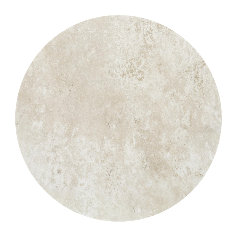 Bomero loungetafel rond in taupe aluminium en volkeramiek Rapolano - Dia. 84 x H 32.2 cm
