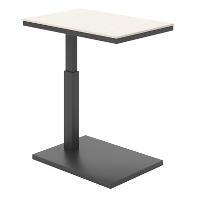 Talana bijzettafel in zwart aluminium met sintered stone crema minerale -