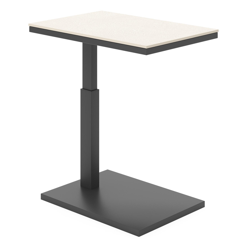 Talana bijzettafel in zwart aluminium met sintered stone crema minerale -