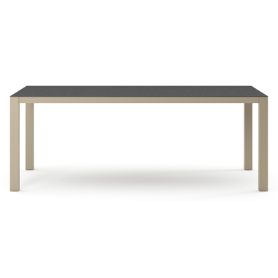 Como tuintafel rechthoekig in beige aluminium en volkeramiek Nero Black - L 200 x B 100 x H 73 cm