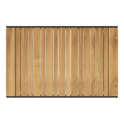 Atessa loungetafel in zwart aluminium en naturel teak - L 117,5 x B 70 x H 30 cm